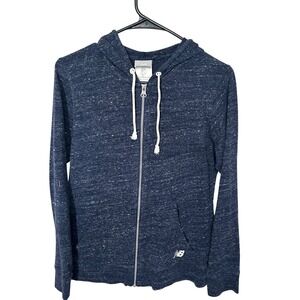 New Balance Lightweight Blue Zip Up Hooded Jacket Women's Size Medium